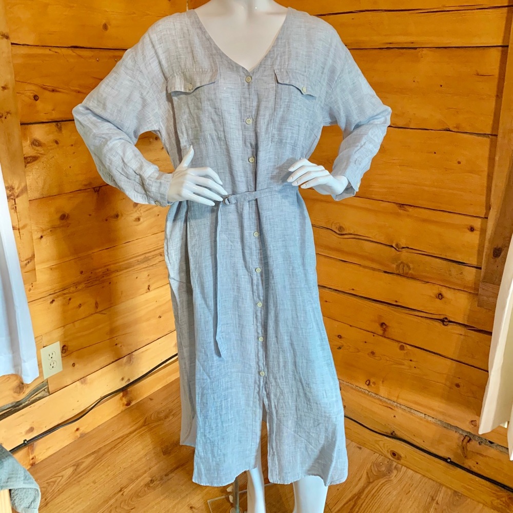 Woolrich linen long sleeve dress